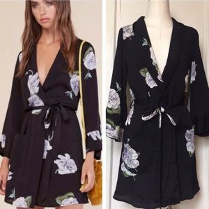 NWOT Reformation Floral Wrap Robe Dress